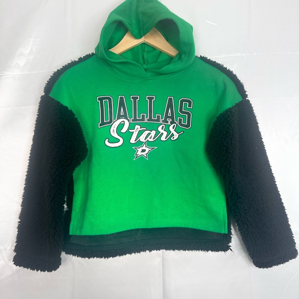 Dallas Stars NHL Sherpa Mix Pullover‎ Hoodie Girls XS 4/5 (NWT) & M 7/8(NWOT)